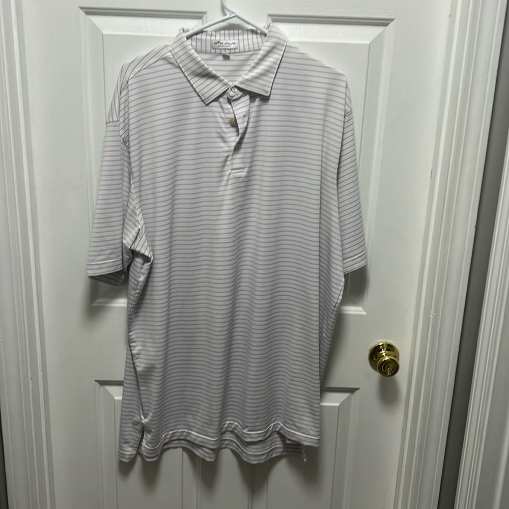 Men’s Peter Millar Summer Comfort Polo- purple/white